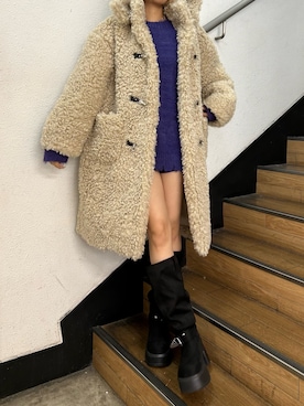 「アイテム（ダッフルコート）」を使った、MINAMIさん（レディース・163cm）の秋コーディネート