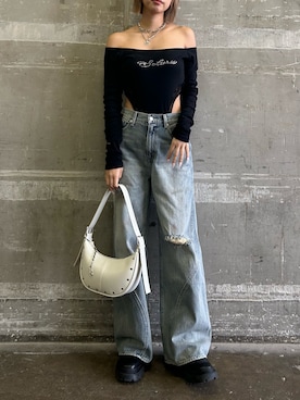 「EVRIS（エヴリス）のアイテム（アクセサリー）」を使った、MINAMIさん（レディース・163cm）の春コーディネート