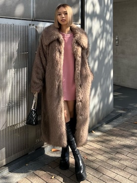 「アイテム（ダッフルコート）」を使った、MINAMIさん（レディース・163cm）の秋コーディネート