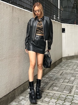 「アイテム（ブルゾン）」を使った、MINAMIさん（レディース・163cm）の秋コーディネート