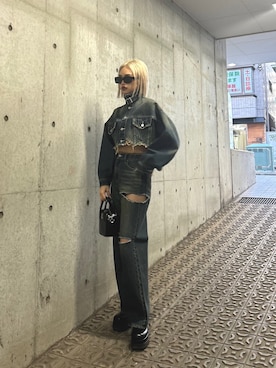 「EVRIS（エヴリス）のアイテム（デニムジャケット）」を使った、MINAMIさん（レディース・163cm）の冬コーディネート