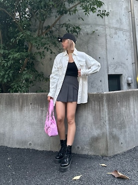 「EVRIS（エヴリス）のアイテム（デニムジャケット）」を使った、MINAMIさん（レディース・163cm）の冬コーディネート