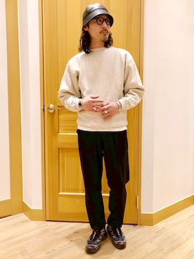「Grand PARK（グランドパーク）のナイロンリップストレッチイージーパンツ（その他パンツ、ブラック系）」を使った、Grand PARK MENSさん（メンズ・168cm）の春コーディネート