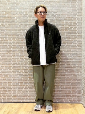 「Grand PARK（グランドパーク）のマイクロフリースボンディングジップブルゾン（ブルゾン）」を使った、Grand PARK MENSさん（メンズ・168cm・30代）の秋コーディネート