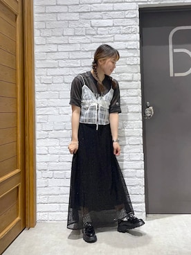 「RAGEBLUE（レイジブルー）のアイテム（キャミソール）」を使った、yuminaさん（レディース・160cm）の夏コーディネート