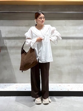 「アイテム（ヘアゴム）」を使った、yuminaさん（レディース・160cm）の秋コーディネート