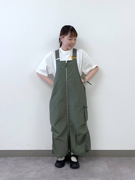 「RAGEBLUE（レイジブルー）のアイテム（ジャンパースカート）」を使った、yuminaさん（レディース・160cm）の夏コーディネート