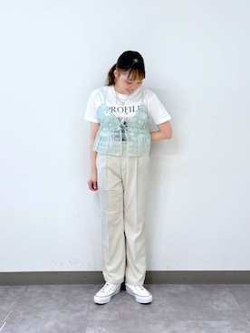 「RAGEBLUE（レイジブルー）のアイテム（キャミソール）」を使った、yuminaさん（レディース・160cm）の夏コーディネート