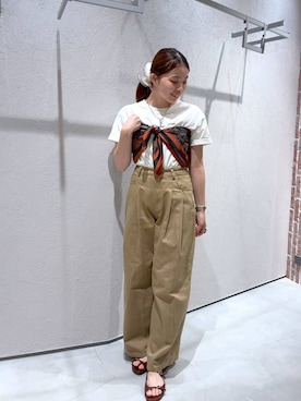 「アイテム（ストール/ショール）」を使った、yuminaさん（レディース・160cm）の夏コーディネート