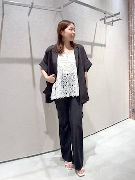 「ナチュラル」｜「アイテム（ジャケット/アウター）」を使った、yuminaさん（レディース・160cm）の夏コーディネート