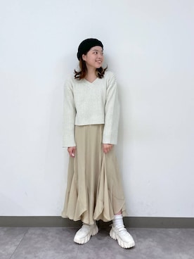 「LAKOLE（ラコレ）のアイテム（ソックス/靴下）」を使った、yuminaさん（レディース・160cm）の冬コーディネート