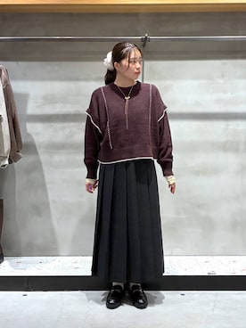 「アイテム（ヘアゴム）」を使った、yuminaさん（レディース・160cm）の秋コーディネート
