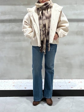 「アイテム（ポロシャツ）」を使った、yuminaさん（レディース・160cm）の秋コーディネート