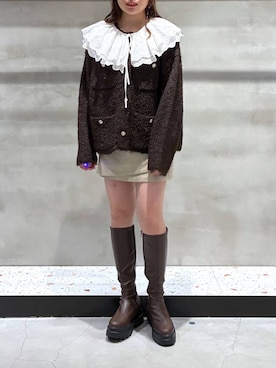 「アイテム（付け襟）」を使った、yuminaさん（レディース・160cm）の秋コーディネート