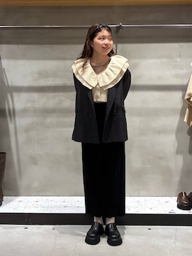 「アイテム（カチューシャ）」を使った、yuminaさん（レディース・160cm）の秋コーディネート