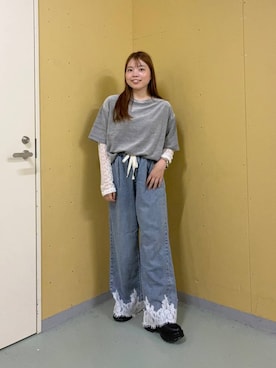 「LOWRYS FARM（ローリーズファーム）のストレッチボリュームヒールブーツ　1044026（ブーツ、ブラック系）」を使った、yuminaさん（レディース・160cm）の秋コーディネート