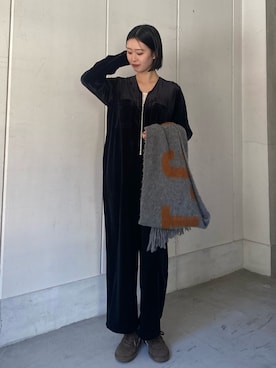 「アイテム（オールインワン・サロペット）」を使った、shioriさん（レディース・164cm）の冬コーディネート