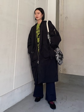 「サステナブル」｜「アイテム（その他アウター）」を使った、shioriさん（レディース・164cm）の秋コーディネート