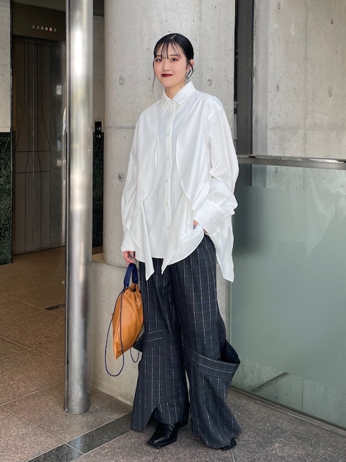 「UN3D.」 キャミソールブラウス 38 ネイビー レディース UN3D. ブラウス シャツ LAYERED SHIRT CAMISOLE / レイヤード