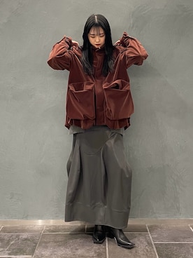 「アイテム（その他アウター）」を使った、MINAさん（レディース・158cm）の秋コーディネート