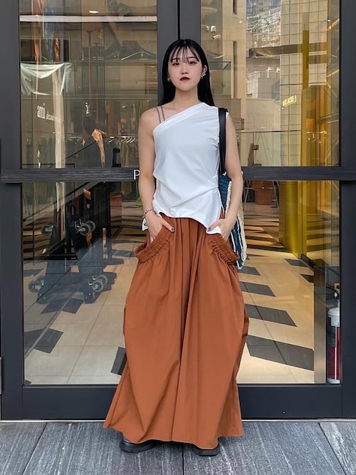 ROUND HEM ONE SHOULDER TOP / ラウンドヘムワンショルダー