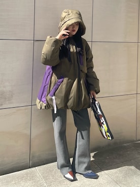 「アイテム（ダウンジャケット/コート）」を使った、MINAさん（レディース・158cm）の秋コーディネート