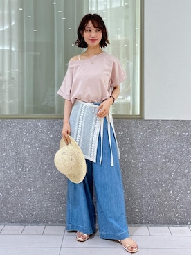「アイテム（帽子）」を使った、makoさん（レディース・157cm・30代）の夏コーディネート