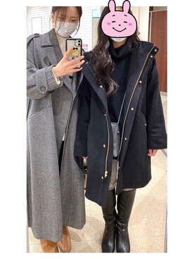 「BAYFLOW（ベイフロー）のアイテム（その他アウター）」を使った、emさん（レディース・159cm）の冬コーディネート