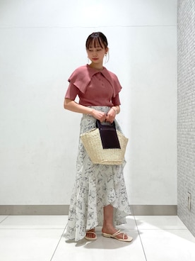 「白スカート」｜「アイテム（その他）」を使った、nanaさん（レディース・153cm）の春コーディネート