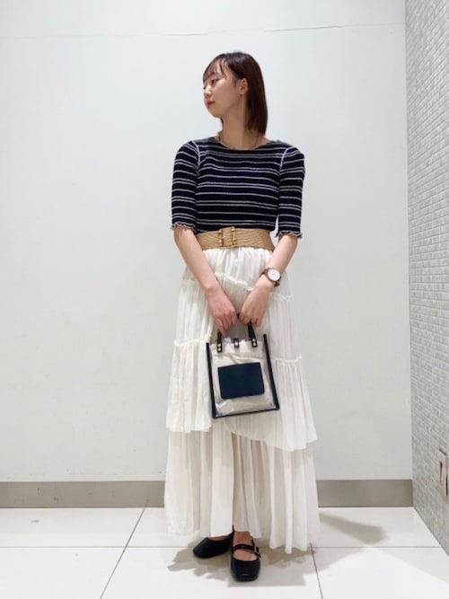 美品✨ ランダムティアード ロングブラウスイエロー ランダムティアードロングスカート[AH35-25H103]｜URBAN