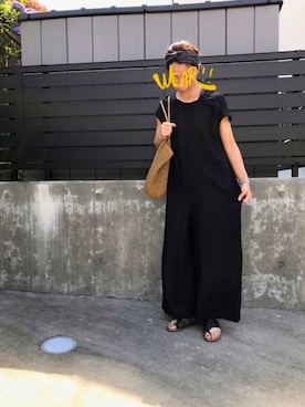 「SHIPS any（シップス エニィ）のアイテム（オールインワン・サロペット）」を使った、kooさん（レディース・157cm）の夏コーディネート