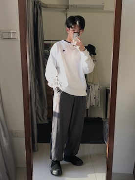 「plain-me（プレインミー）のアイテム（スラックス）」を使った、hank930415さん（メンズ・173cm）の冬コーディネート