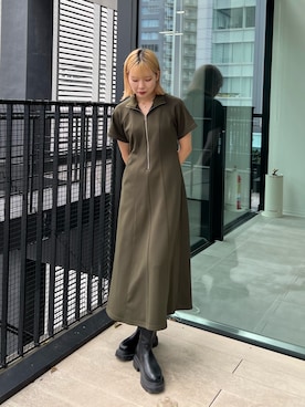「着痩せコーデ」｜「アイテム（ワンピース/ドレス）」を使った、miho fujiwaraさん（レディース・162cm）の秋コーディネート