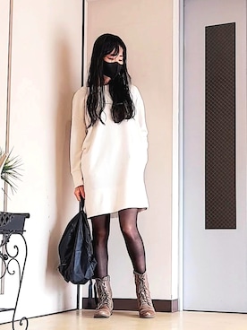 「ATSUGI（アツギ）のアイテム」を使った、emanaさん（レディース・163cm）の秋コーディネート