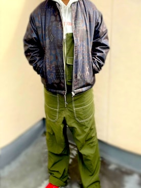 「RAGEBLUE（レイジブルー）のアイテム（オールインワン・サロペット）」を使った、(･🐽･えび)3さん（レディース・160cm）の冬コーディネート