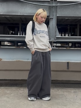 「tk.TAKEO KIKUCHI（ティーケータケオキクチ）のアイテム（その他パンツ）」を使った、tkishiiaoiさん（レディース・157cm）の秋コーディネート