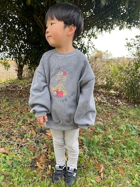 「アイテム（スウェット）」を使った、haru♡坊さん（キッズ・100cm）の秋コーディネート