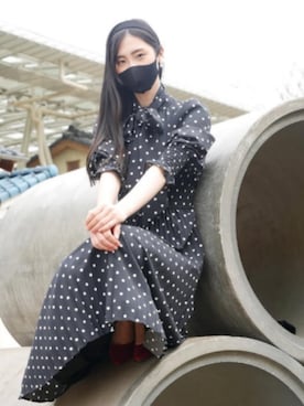 「レトロ」｜「アイテム（ワンピース/ドレス）」を使った、akaneさん（レディース・168cm）の春コーディネート