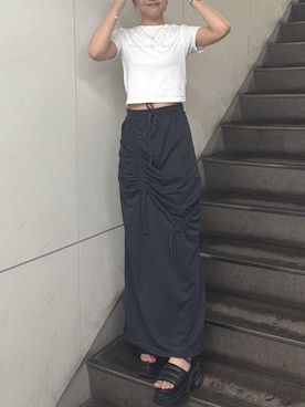 「アイテム（サンダル）」を使った、太田夢叶さん（レディース・163cm）の夏コーディネート