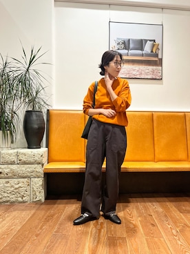 「アイテム（メガネ）」を使った、ASADAさん（レディース・160cm）の秋コーディネート