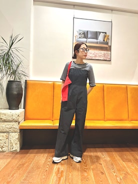 「アイテム（サロペット/オーバーオール）」を使った、浅田　歩さん（レディース・160cm）の夏コーディネート