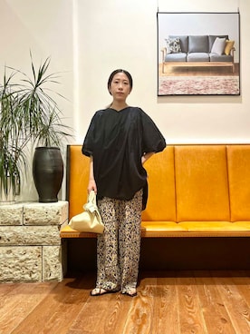 「アイテム（チュニック）」を使った、浅田　歩さん（レディース・160cm）の夏コーディネート