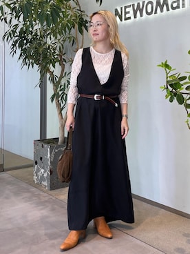 「アイテム（ジャンパースカート）」を使った、kinoさん（レディース・152cm・30代）の夏コーディネート