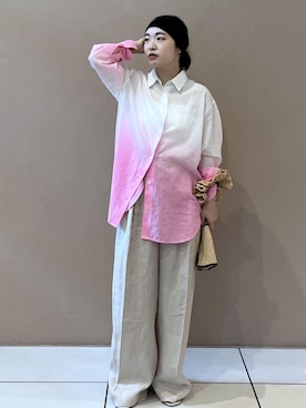 「アイテム（スラックス）」を使った、kinoさん（レディース・152cm・30代）の夏コーディネート