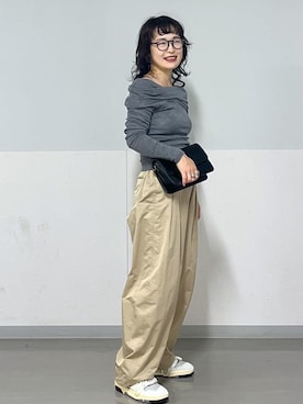 「カーヴィーパンツ」｜kinoさん（レディース・152cm）の秋コーディネート