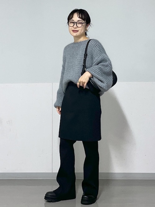 SALON adam et ropeリブレギンス＋ミニスカートセット【洗える】 SALON adam et rope' スカート リブレギンス＋ミニスカート