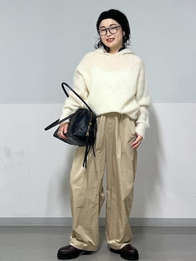 「カーヴィーパンツ」｜kinoさん（レディース・152cm）の秋コーディネート