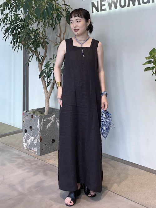 SALON リネンツイルスクエアーネックジャンパースカート リネンツイルスクエアーネックジャンパースカート（ジャンパー