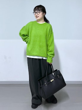 「アイテム（ニット/セーター）」を使った、kinoさん（レディース・152cm・30代）の秋コーディネート