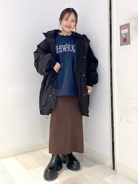 「LOWRYS FARM（ローリーズファーム）のアイテム（ダウンジャケット/コート）」を使った、marinさん（レディース・148cm）の秋コーディネート